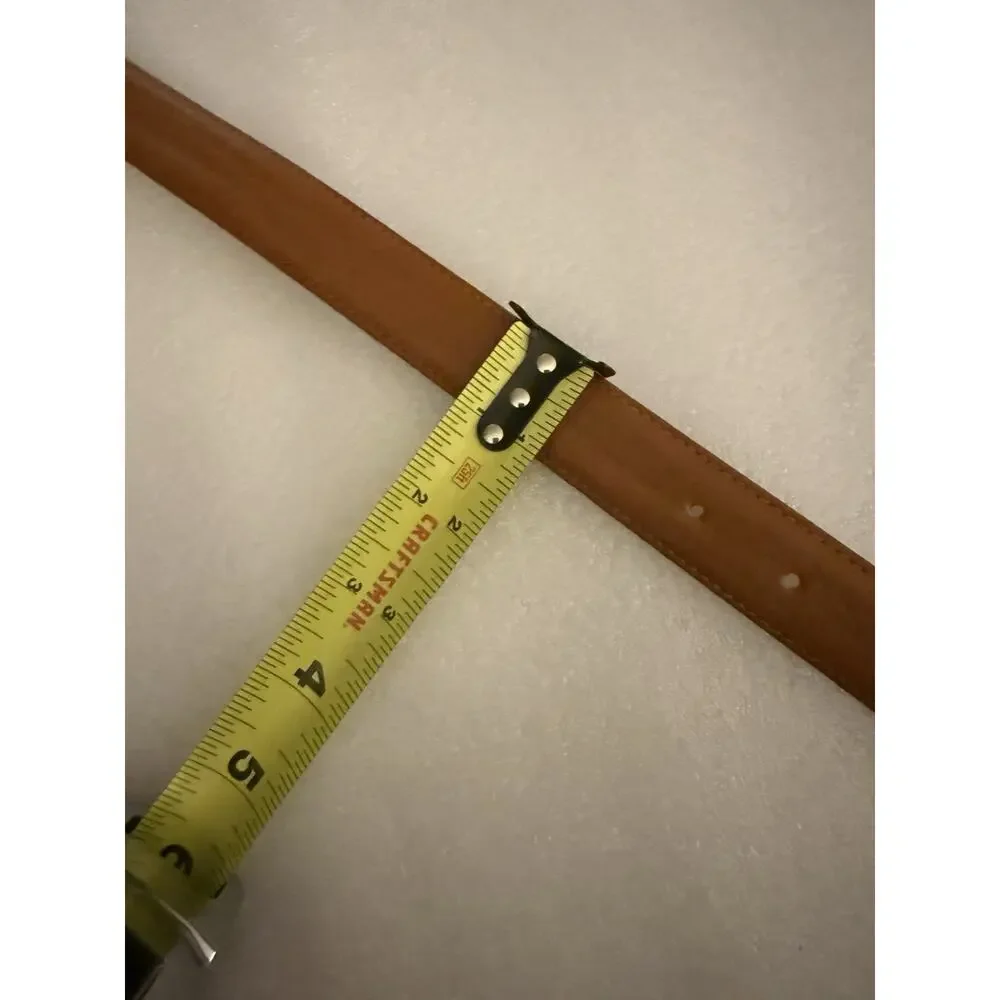 Cipriani Italian Brown Genuine Shrunken Buffalo Leather Belt Saddle Cognac L